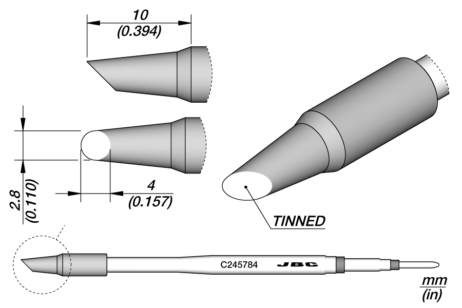 C245784 - Bevel Cartridge Ø 2.8